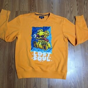 RS1NE Men's‎ Orange Sweatshirt LOST SOUL